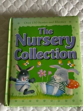 The Nursery Collection Hardback Baby Book - Green Bunny Cover